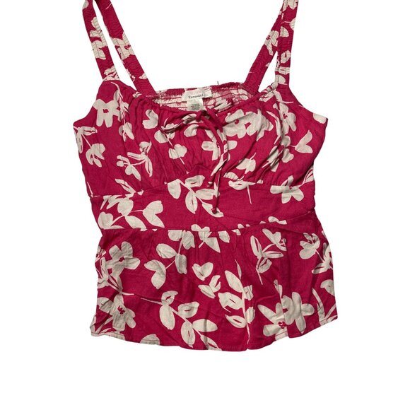 Pink & White Floral Tank Top By Urban Romantics Womens Size L 100% Rayon Lightwe - Picture 9 of 13
